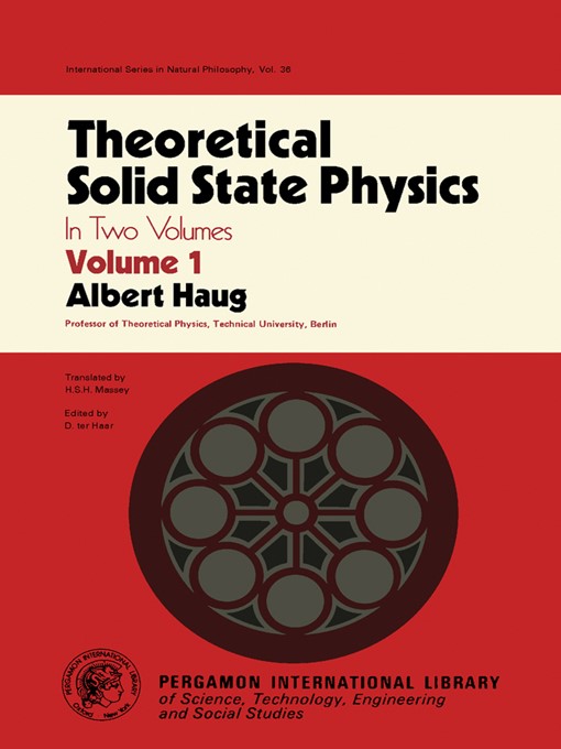 Title details for Theoretical Solid State Physics, Volume 1 by Albert Haug - Available